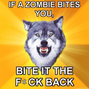 Courage Wolf vs. Zombies