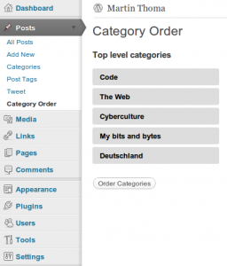 WordPress Plugin: Category Orders