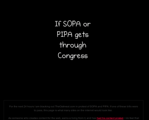 Oatmeals SOPA protest