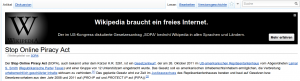 German Wikipedia SOPA protests