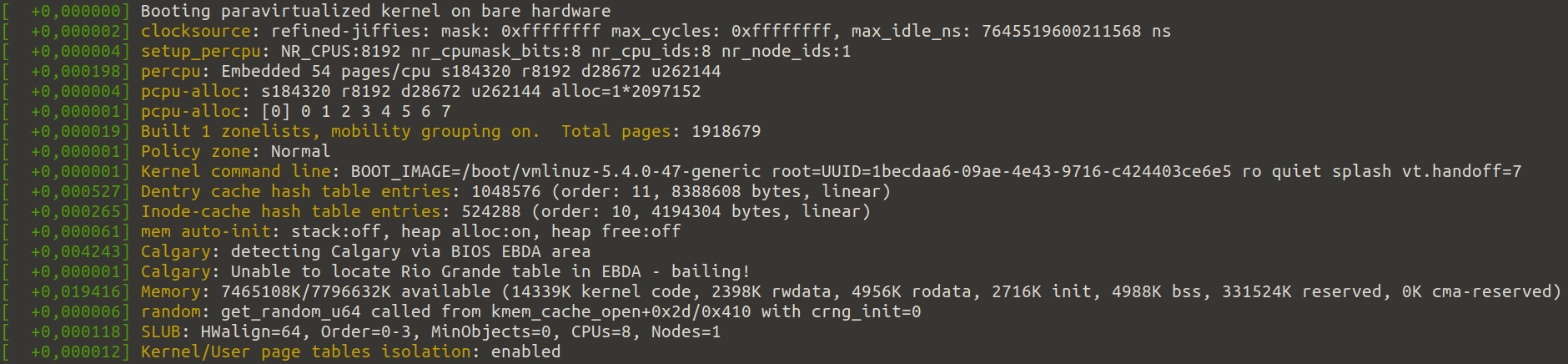 The dmesg output. Screenshot taken by Martin Thoma.