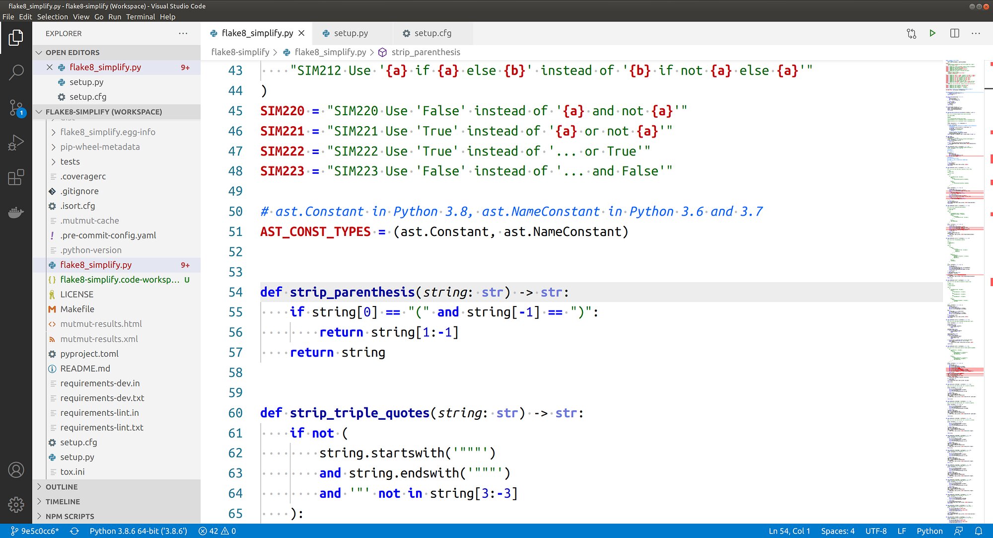 Visual Studio Code 1.50.1. The screenshot was taken by Martin Thoma.