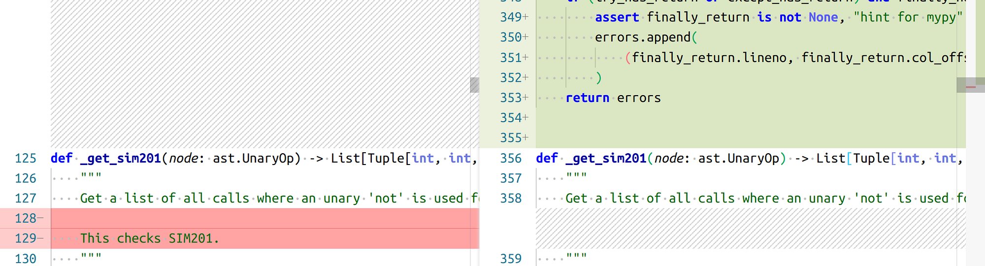 A graphical diff of the commit highlighted before. Screenshot was taken by the author.