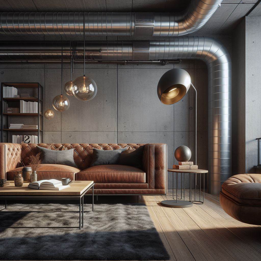 Industrial-style living room
